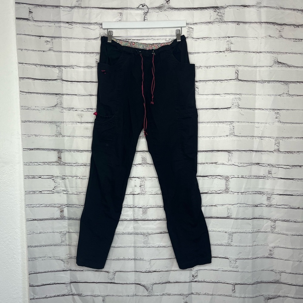Y2K Life Is Peachy Low-Rise Drawstring Pants Women’s XS Black Straight Leg